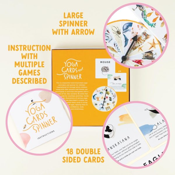 Yoga Cards for Kids with Spinner Set