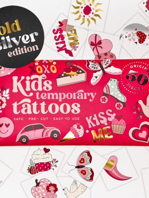 Kids Temporary Tattoos - Love & Hearts Style