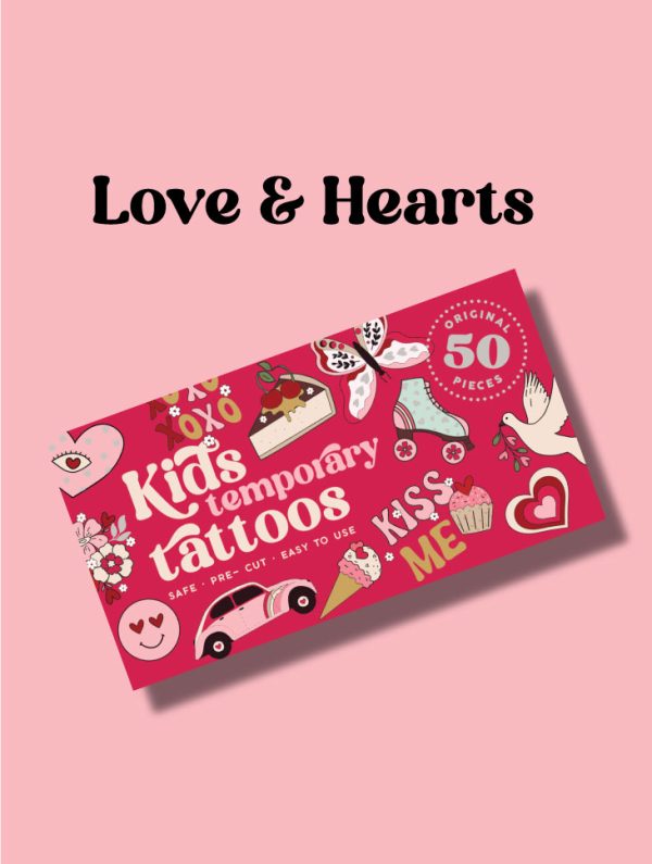 Kids Temporary Tattoos - Love & Hearts