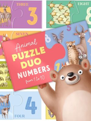 Animal Puzzle Duo Numbers, 2+ Years, Colorful Pieces with Animal Designs