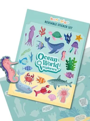 Ocean Sticker Set for Kids | 23 Reusable Sea Stickers