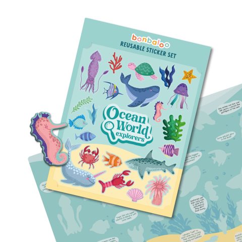 Ocean Sticker Set for Kids | 23 Reusable Sea Stickers