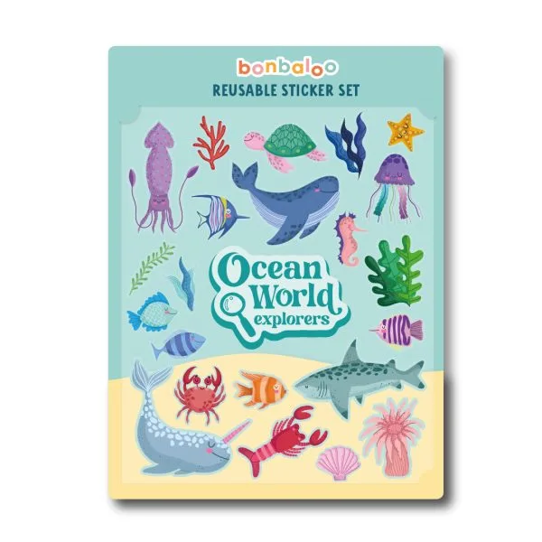Ocean Sticker Set for Kids | 23 Reusable Sea Stickers